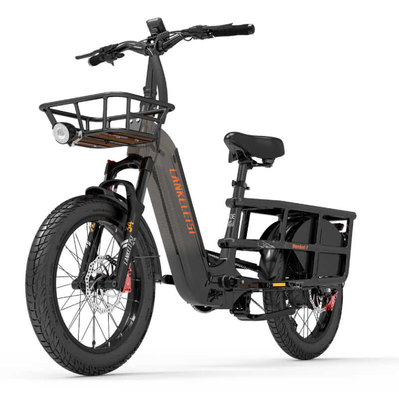 For LANKELEISI Wombat-1 1000W Long Range Electric Cargo Bike with High Power Performance