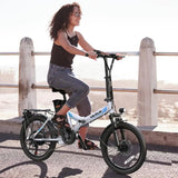 VARUN C20 Blaze Foldable Electric City Bike 350W Motor Power 7 Speeds Integrated 36V/48V Lithium Battery Steel Frame White Color