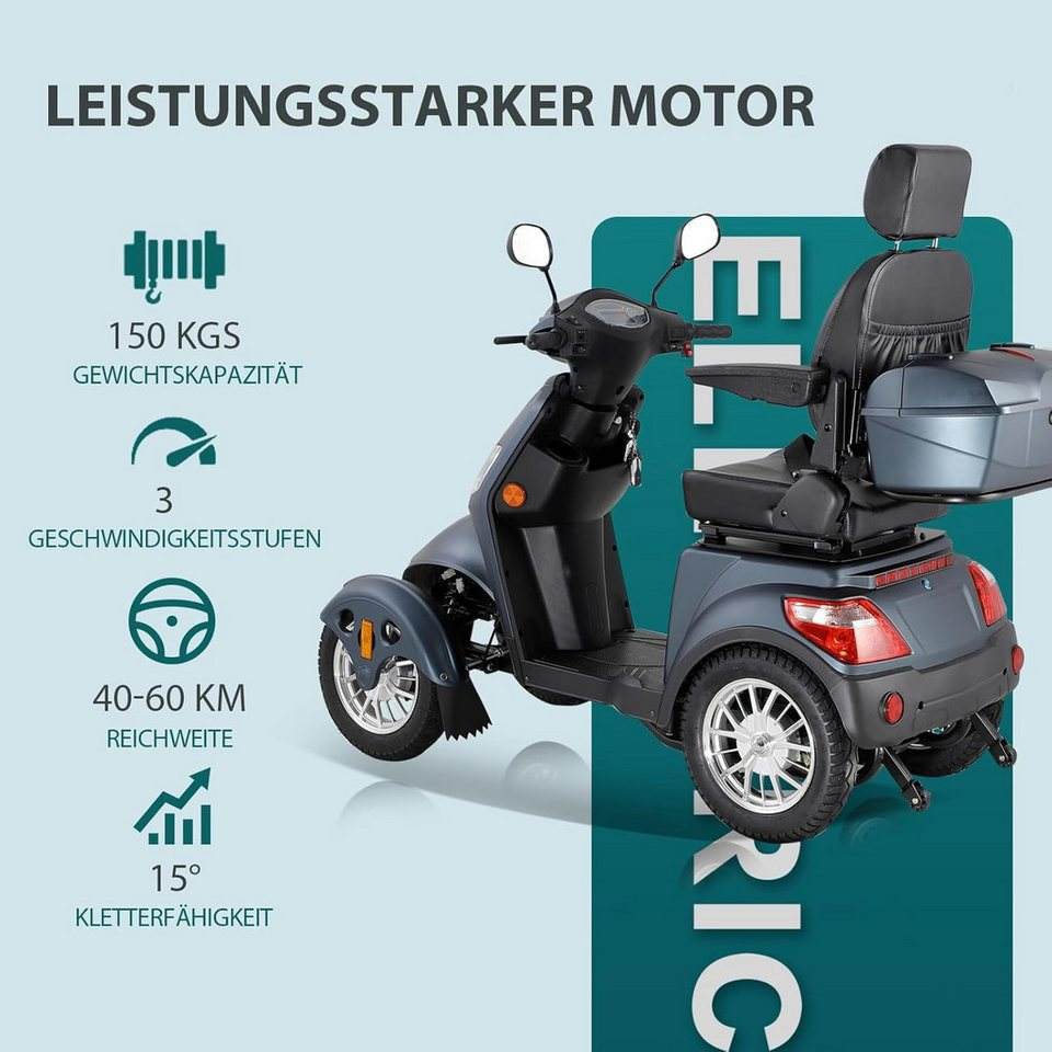 ZVGREEN 25km/h 4-Wheel Electric Scooter Seniorenmobil Mobilitätsroller Elektromobil