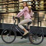 VARUN C26 Electric Commuter Bike with 250W Rear Hub Motor Integrated Lithium Battery 50KM Range-Black