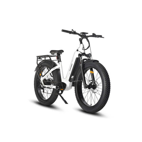 HAOQl All-Terrain White Eagle Electric City Bike Versatile E-Bike