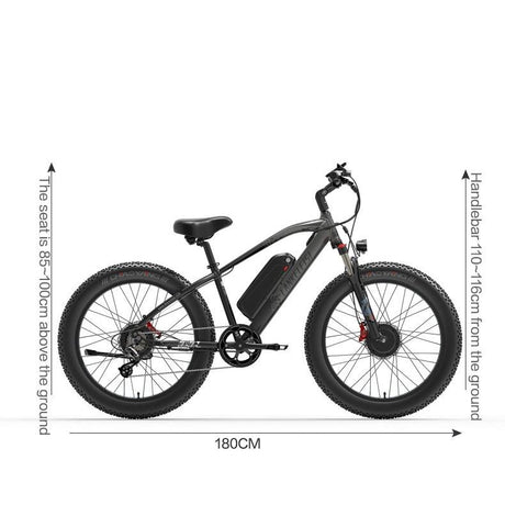 LANKELEIS MG740PLUS Dual-Engine Off-Road Electric Bike 48V Rear Hub Motor Disc Brake System Aluminum Alloy Frame 7-Speed 20Ah