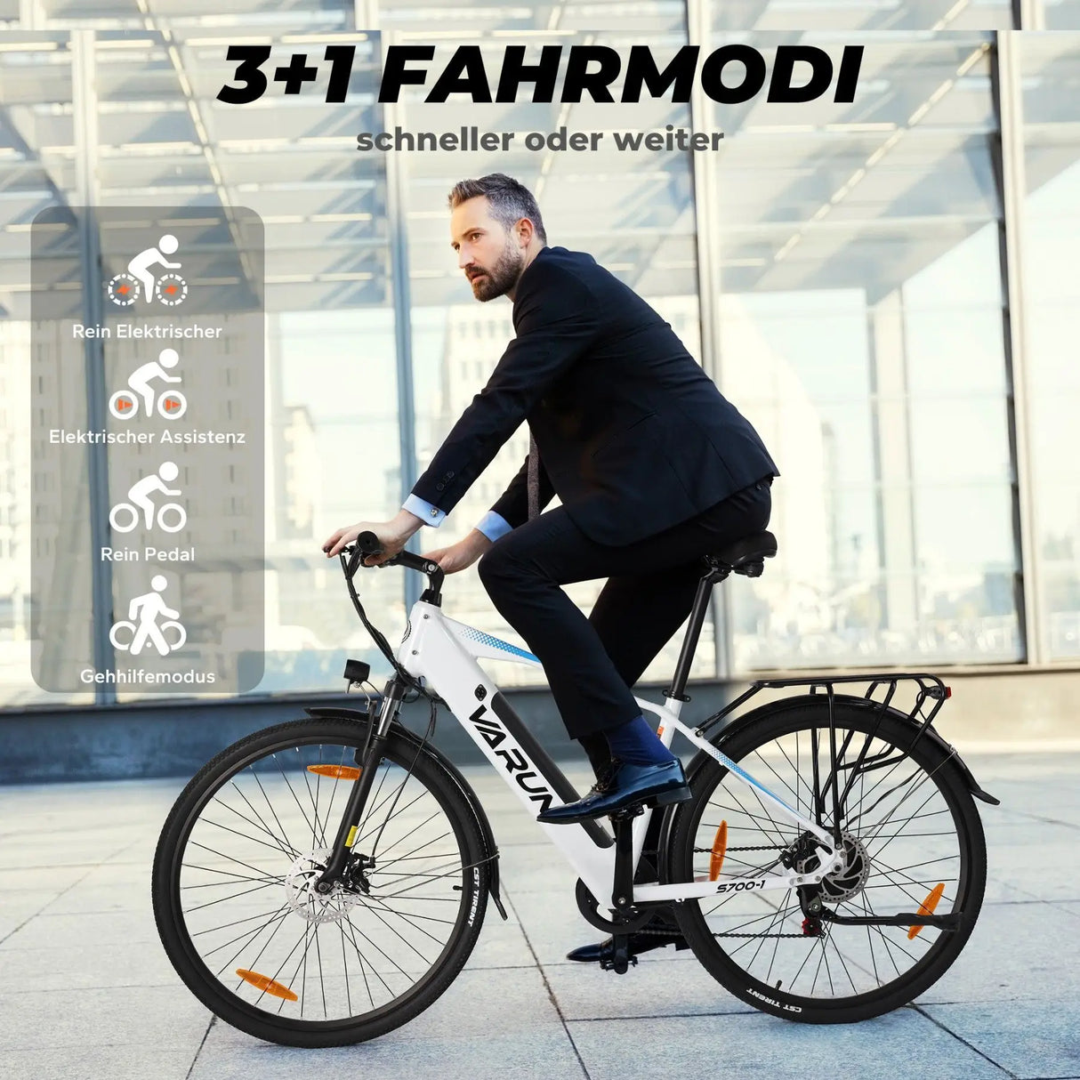 Elektrofahrrad 27,5 x 4 250W Bürstenlosmotor 80Nm Drehmoment 128km Reichweite