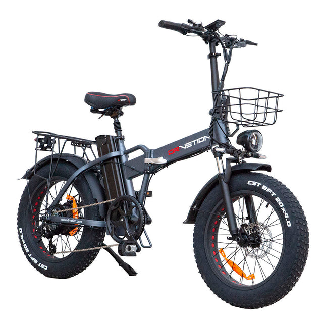 DrVetion At20 Black-Gray Electric Fat Bike 48V 750W up to 45km/h with 10AH/15AH/20AH Motor Options