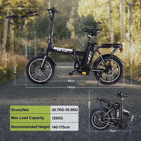 "250W Foldable Electric Bike #16 Speed #36V #11.4Ah #40-70km Range"