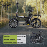 "250W Foldable Electric Bike #16 Speed #36V #11.4Ah #40-70km Range"
