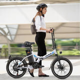 VARUN C20 Blaze Foldable Electric City Bike 350W Motor Power 7 Speeds Integrated 36V/48V Lithium Battery Steel Frame White Color