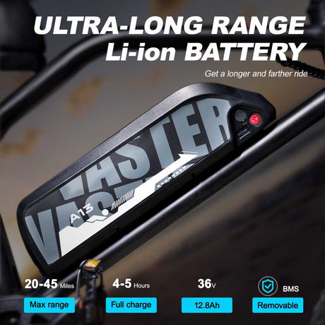 AVDL BIKE A13 Adult Electric Mountain Bike with Removable 800W for Motor 16-inch Thick Tire Wide Seat Front Fork