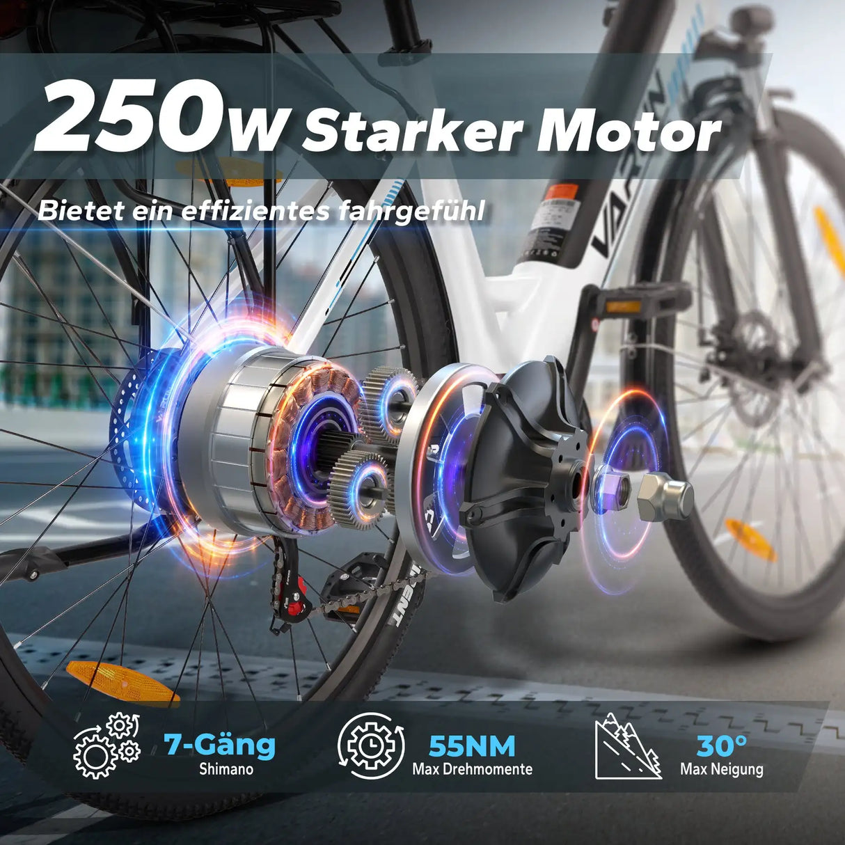 VARUN S700-2 Electric Bike for Adults - 500W Electric Bicycle Up to 40 Miles, 48V Removable Battery, 7-Speed, and Shock Absorber