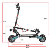 For D6+2.0 Electrical Scooter 10 Inch Tyre 1000W Motor Power 40mph Max Speed 40 Miles Range 330lbs Max Load Dual Hydraulic