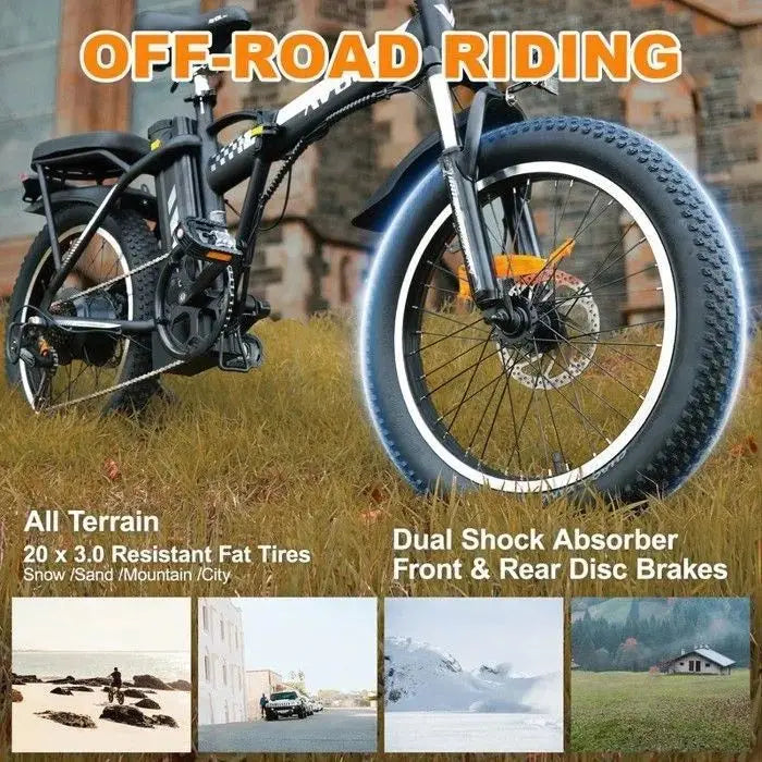A20 Faltbares Elektrofahrrad 250W Motor 36V 11.4Ah Akku 50-100km 7 Geschwindigkeiten