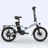 VARUN C20 Blaze Foldable Electric City Bike 350W Motor Power 7 Speeds Integrated 36V/48V Lithium Battery Steel Frame White Color