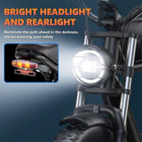 Aukk 48V 23Ah Electric Road Bike with 20*4.0 Inch Fat Tires Black Frame 150kg Capacity Range 70-120Km