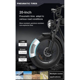 DOTMALL High Performance 350W 48V 18Ah Electric Mountain Bike YAMALI 20 Zoll E-Bike Electrfahrrad