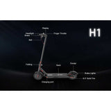 For NANROBOT H1 Two-Wheel Electric Scooter 10 Inch Wheels 1000W Motor Power 65km/h Max Speed 120kg Max Load Dual Drive 65km/h Ma