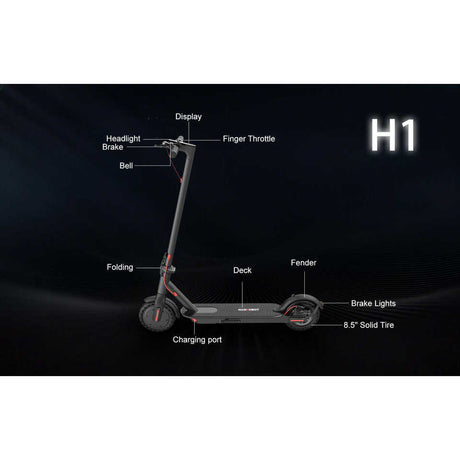 For NANROBOT H1 Two-Wheel Electric Scooter 10 Inch Wheels 1000W Motor Power 65km/h Max Speed 120kg Max Load Dual Drive 65km/h Ma