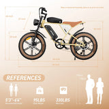 JANSNO X70 Off Road Electric Bike for Adults, 48V 34Ah Dual Battery, 750W Powerful Motor