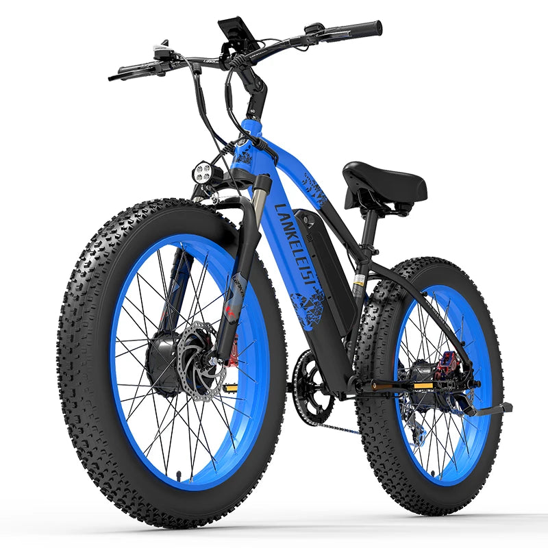 LANKELEIS MG740PLUS Dual-Engine Off-Road Electric Bike 48V Rear Hub Motor Disc Brake System Aluminum Alloy Frame Tube Battery