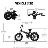 BAOLUJIE DZ2002 20 Vélo électrique de ville pliant 500W Moteur 48V 13Ah Batterie