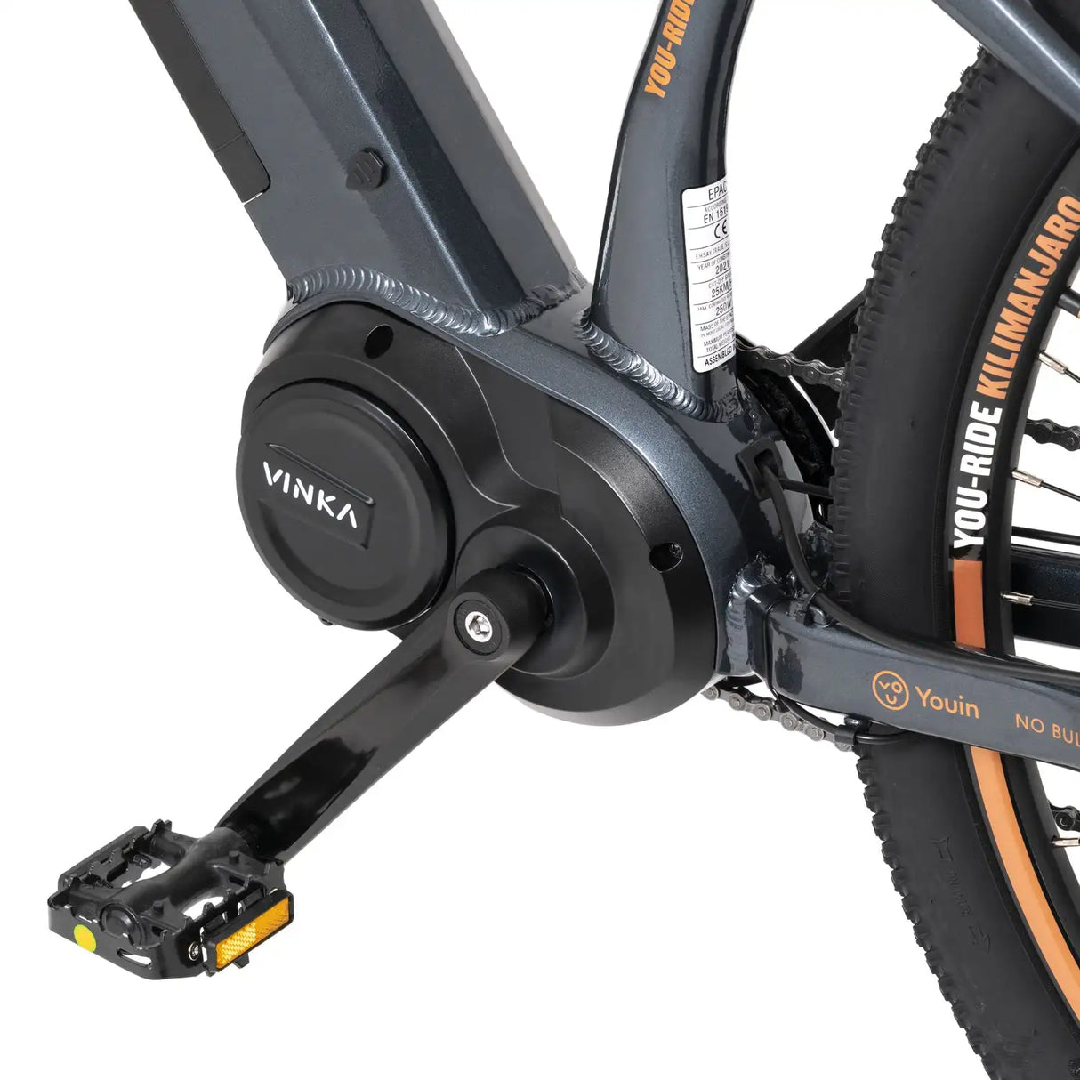 Youin Kilimanjaro Electric Bike 48V Lithium Battery Aluminum Frame Integrated & Hidden Position 60km Range Off-Road Usage