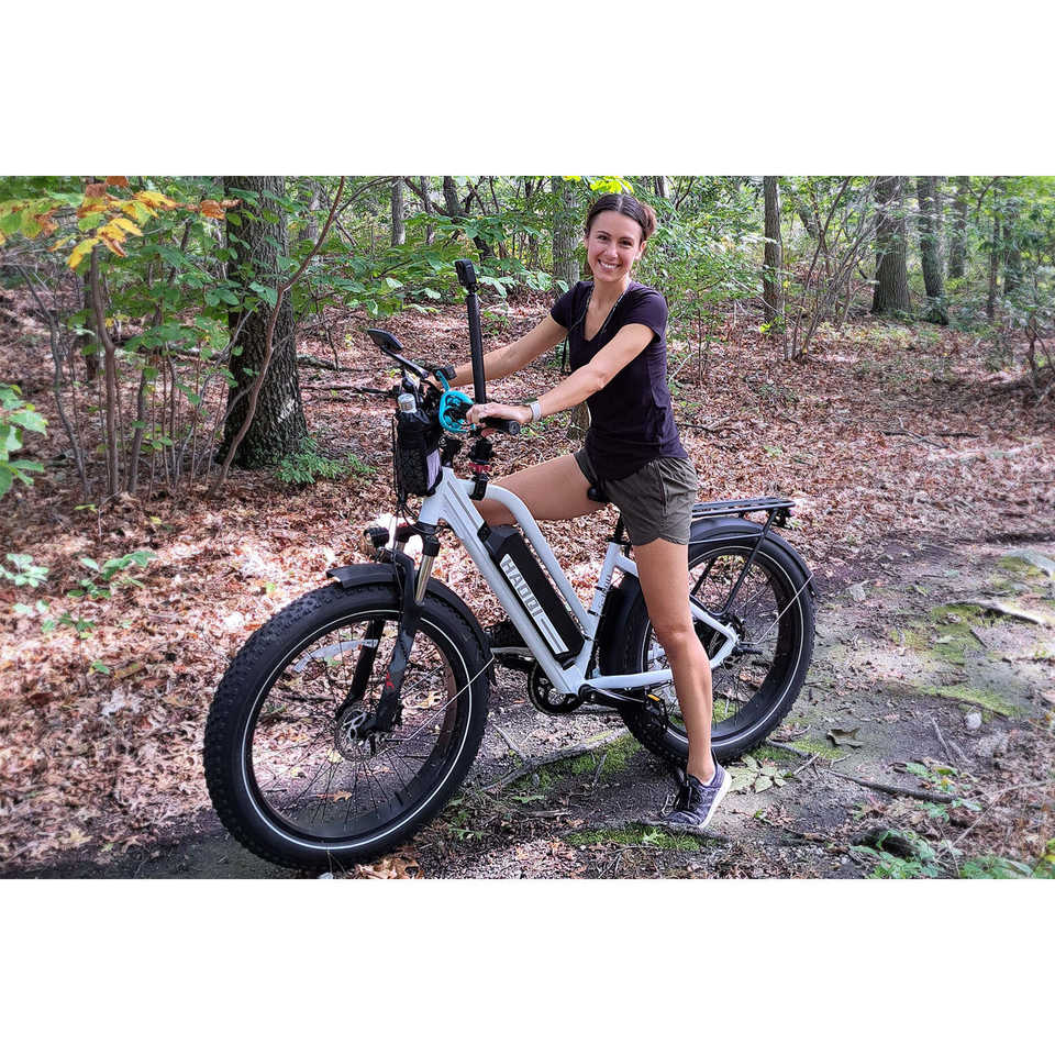 HAOQI for UL Certified White Leopard Pro Step Thru Electric City Bike
