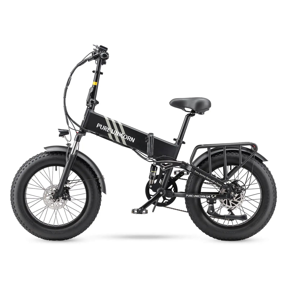 PURE UNICORN U4 1000W Fat Tire Electric Bike 48V Lithium Battery 750W Motor 60 km Range per Power Aluminum Frame Rear Hub Motor