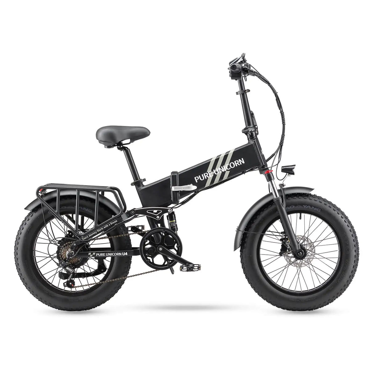 PURE UNICORN U4 1000W Fat Tire Electric Bike 48V Lithium Battery 750W Motor 60 km Range per Power Aluminum Frame Rear Hub Motor