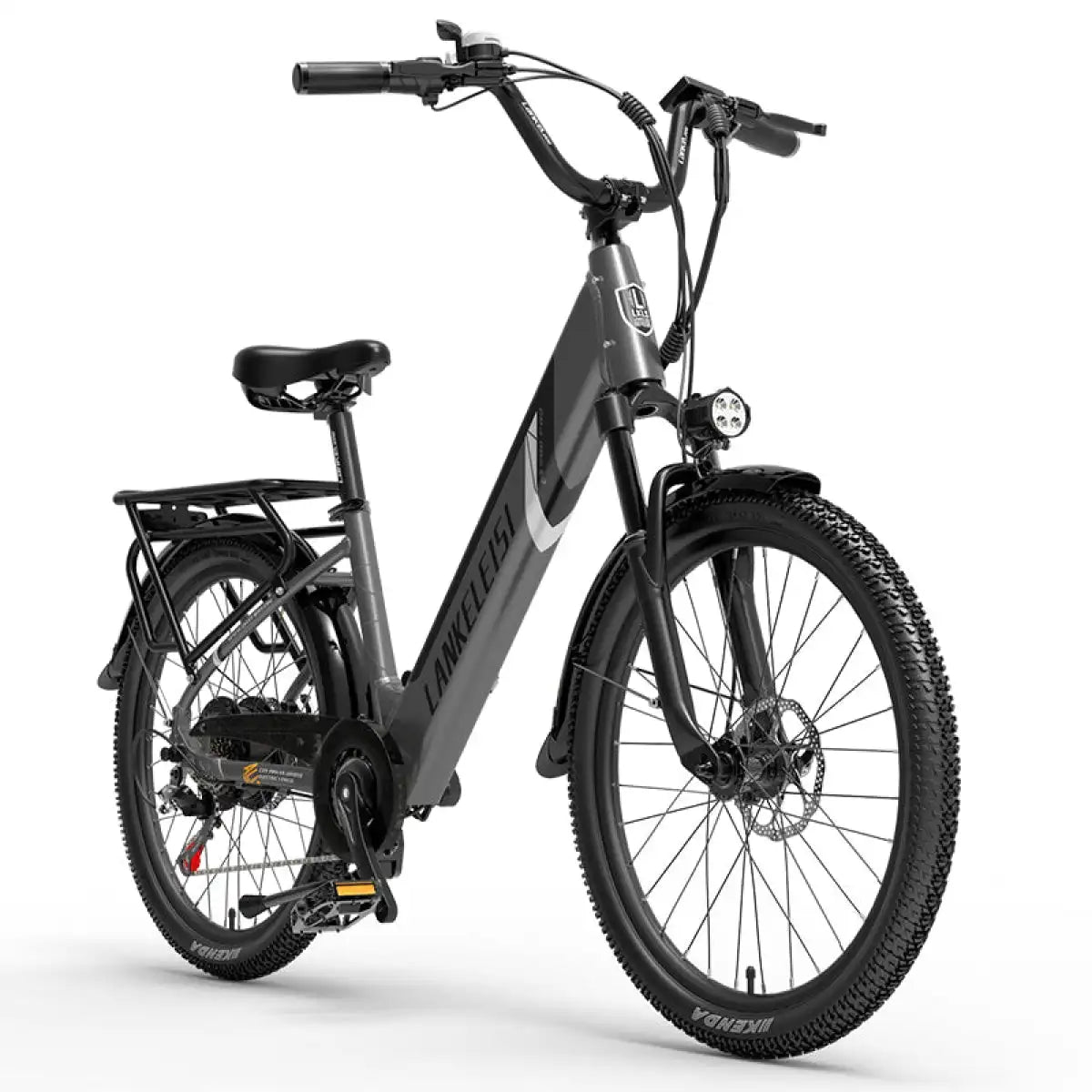 LANKELEISI ES500PRO 2023 Electric Foldable City Bike Adults 7 Speed Shimano Pedal Assisted Accelerator Aluminum Battery