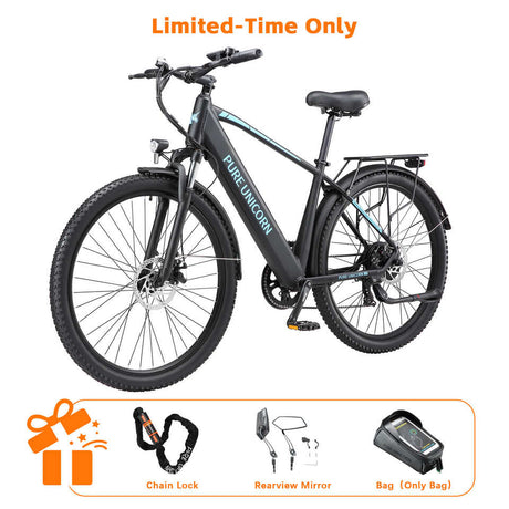 PURE UNICORN U3 All-Terrain E-Bike with 750W Rear Hub Motor 48V 60km Range Integrated Battery Aluminum Frame