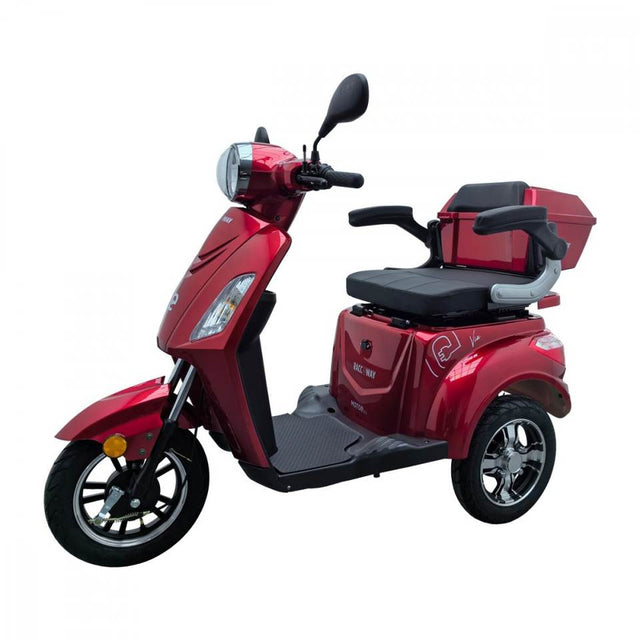 Electric Three-Wheel Scooter 1000W Power with 3000W Motor Open Body 400kg Payload Capacity Burgundy-Glossy