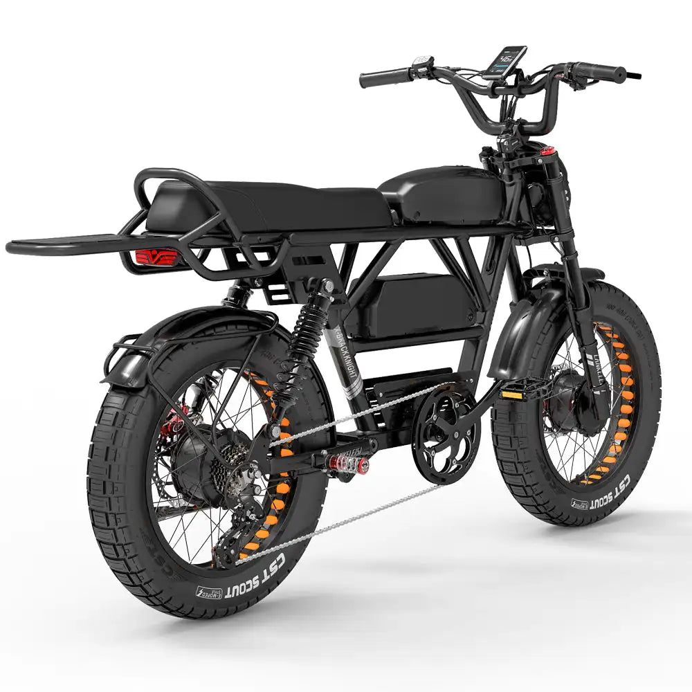 LANKELEISI X-Black Knight 2000W Electric Bike with Dual Motors 48V Aluminum Frame and 280KM Range Power by Lithium Battery