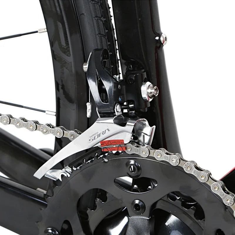 Light Weight 700C Carbon Fiber SORA 18 Speed Road Bike Bicycle With Rim Brake