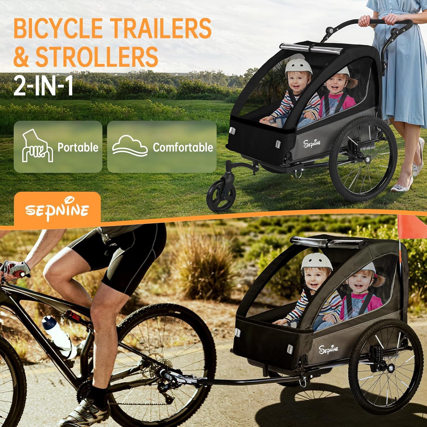 SEPNINE BT920 | Kids Bike Trailer