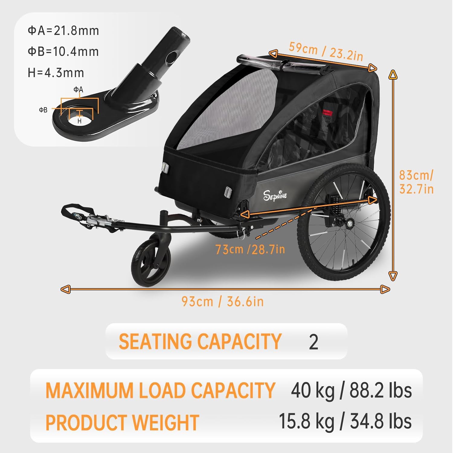 SEPNINE BT920 | Kids Bike Trailer