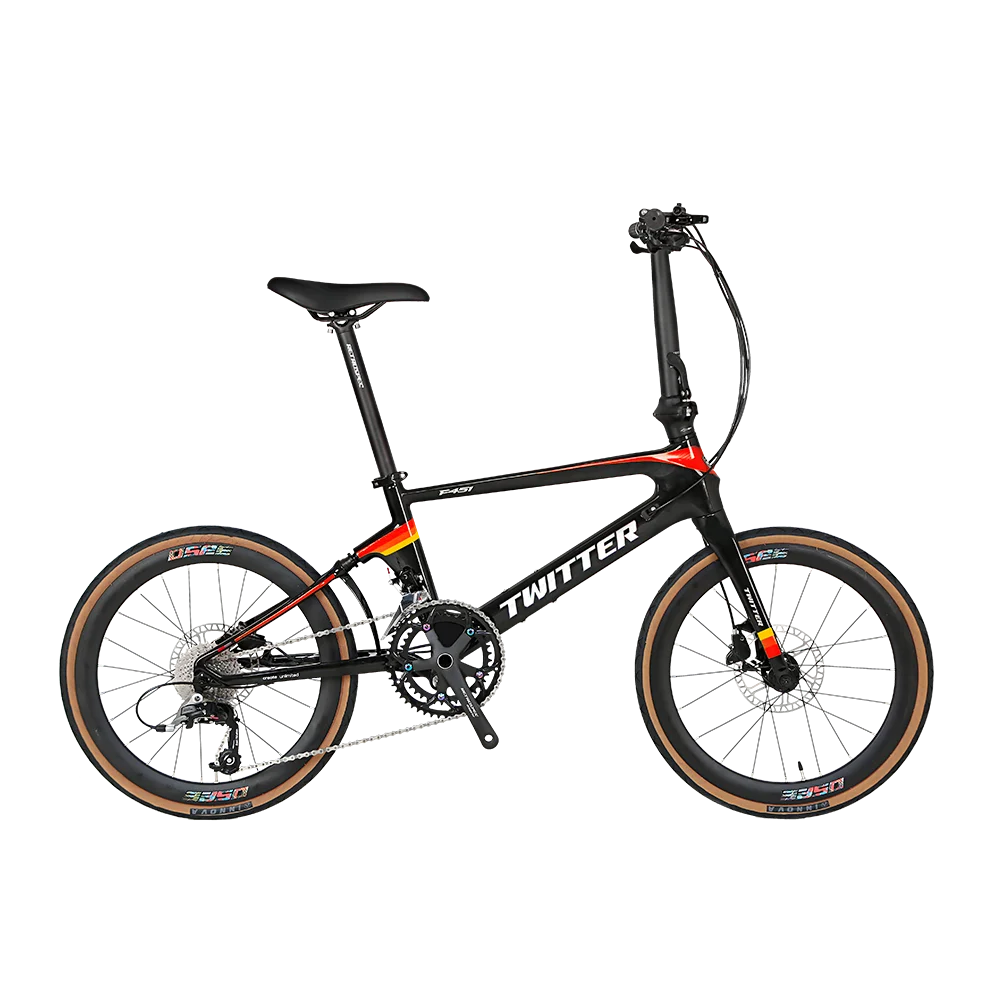 Twitter F451 Folding Bike Carbon Fiber 22 Speed Hybrid Disc Brake Foldable Bicycle