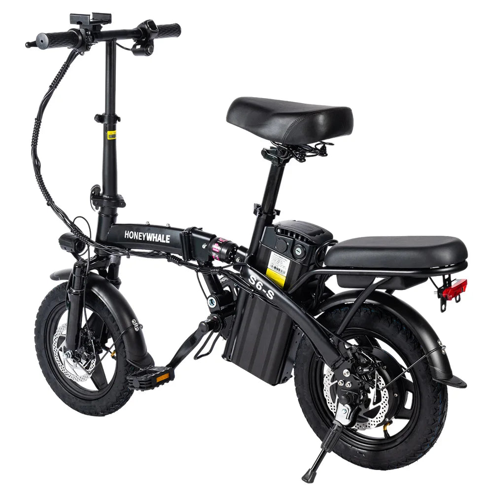 HONEY WHALE S6-S 14-Zoll-Elektrofahrrad 250W Motor 48V 10,4 Ah Batterie 25 km/h Vordere und mittlere Federung Dämpfung Doppels c