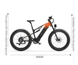 LANKELEISI RV800 Plus Electric Mountain Bike with Bafang Motor 48V Lithium Battery Aluminum Alloy Frame down Tube Position