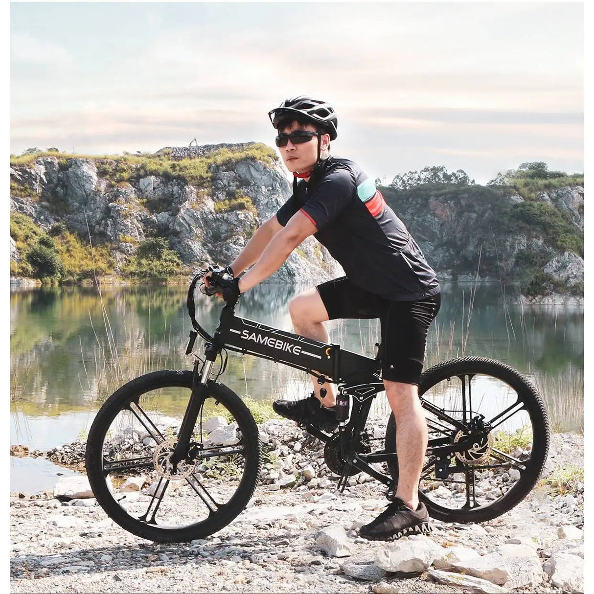 Samebike lO26-II E-Bike Offroad-Rennrad für Erwachsene 500W 26 Zoll faltbares E-Bike mit einteiligem Reifen
