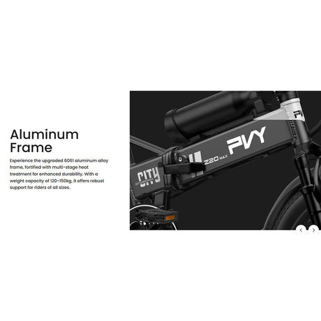PVY Z20 Max Ebike 750W 25.6Ah Battery 20x2.3" Wheels 25km/h Max Speed 200km Range