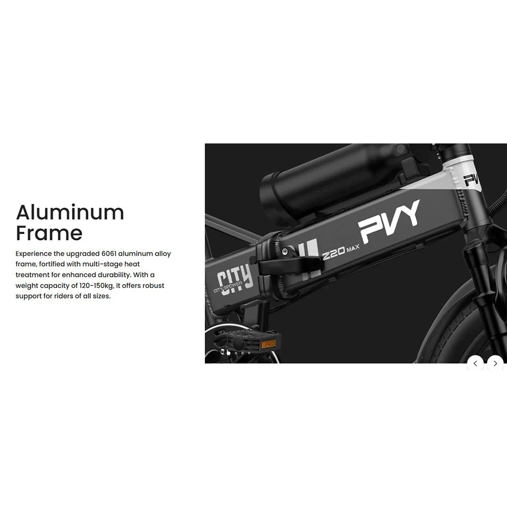 PVY Elektro fahrrad PVY Ebike 750W PVY Z20 Max Elektro fahrräder 25,6 Ah 20*2,3 Zoll Reifen 25 km/h Max. 200km Maximale Reichwei