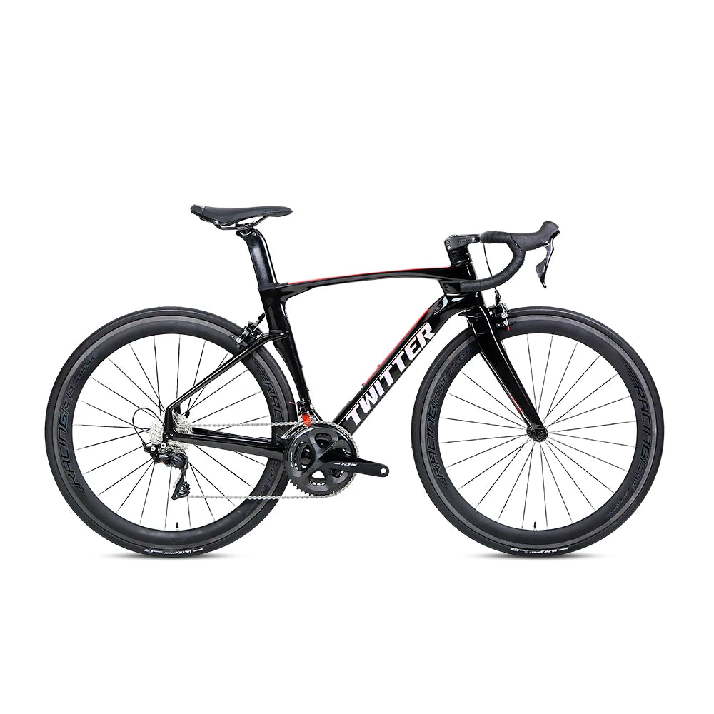 High Quality Twitter Road Bikes for Men Bicycle Professional Racing 700x25c Tire  Carbon Fiber Frame Road Bike Cycle