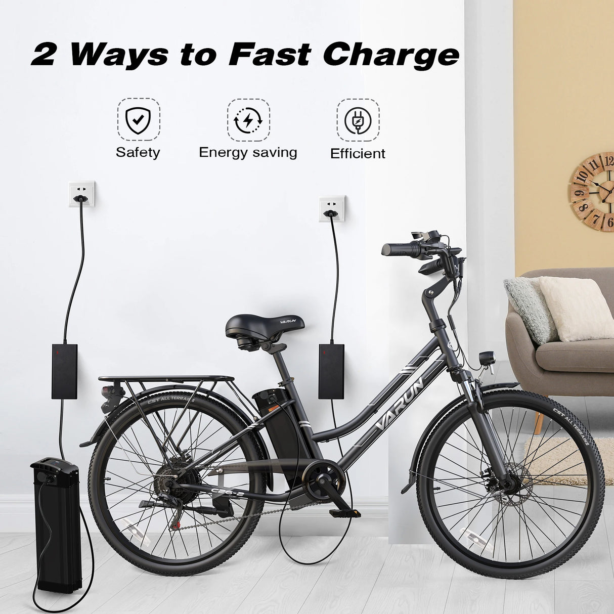 Electric City Bike Lightweight High Carbon Steel Ebike 48V 7.8AH  Battery Cycle Two Seater Bicycle With Throttle