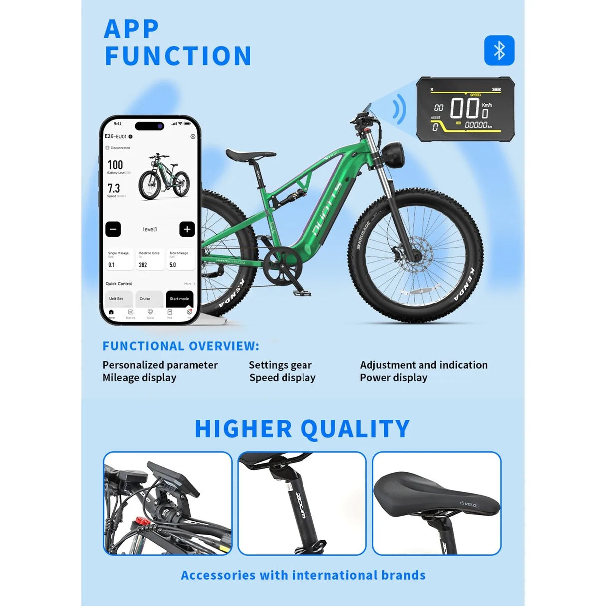 Elektrisches Mountainbike 26 Duotts E26 Mountainbike Voll federung Ebike Bangfang Motor Winter MTB Fat Tire 4.0 Für Schnee