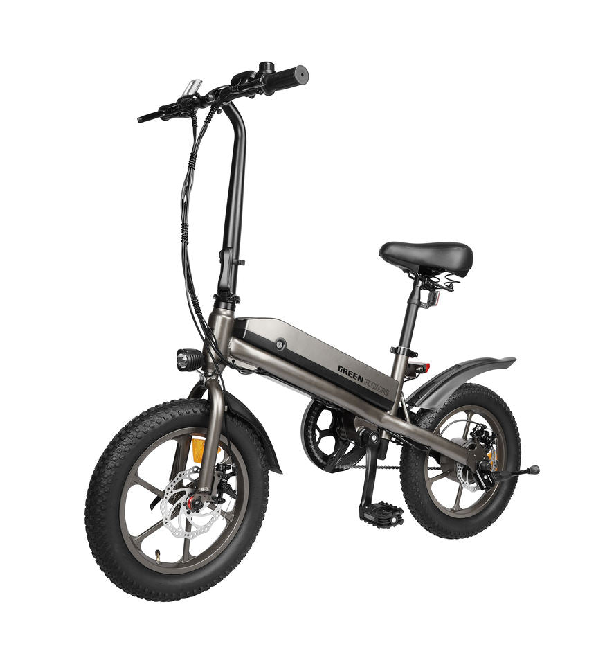 TFSMILEY S5 Electric Folding Bike 16*3.0 Tire Max Speed 25-32km/h 36V 250-500W 7.8ah Dual Disc Brake Front Steel Brushless