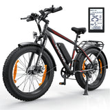 48V 13A Long Rang 24*4" Fat Tyre All Terrain Electric Mountain Bike Lockable Suspension 750W 45KPH Fast Ebike With Rear Rack