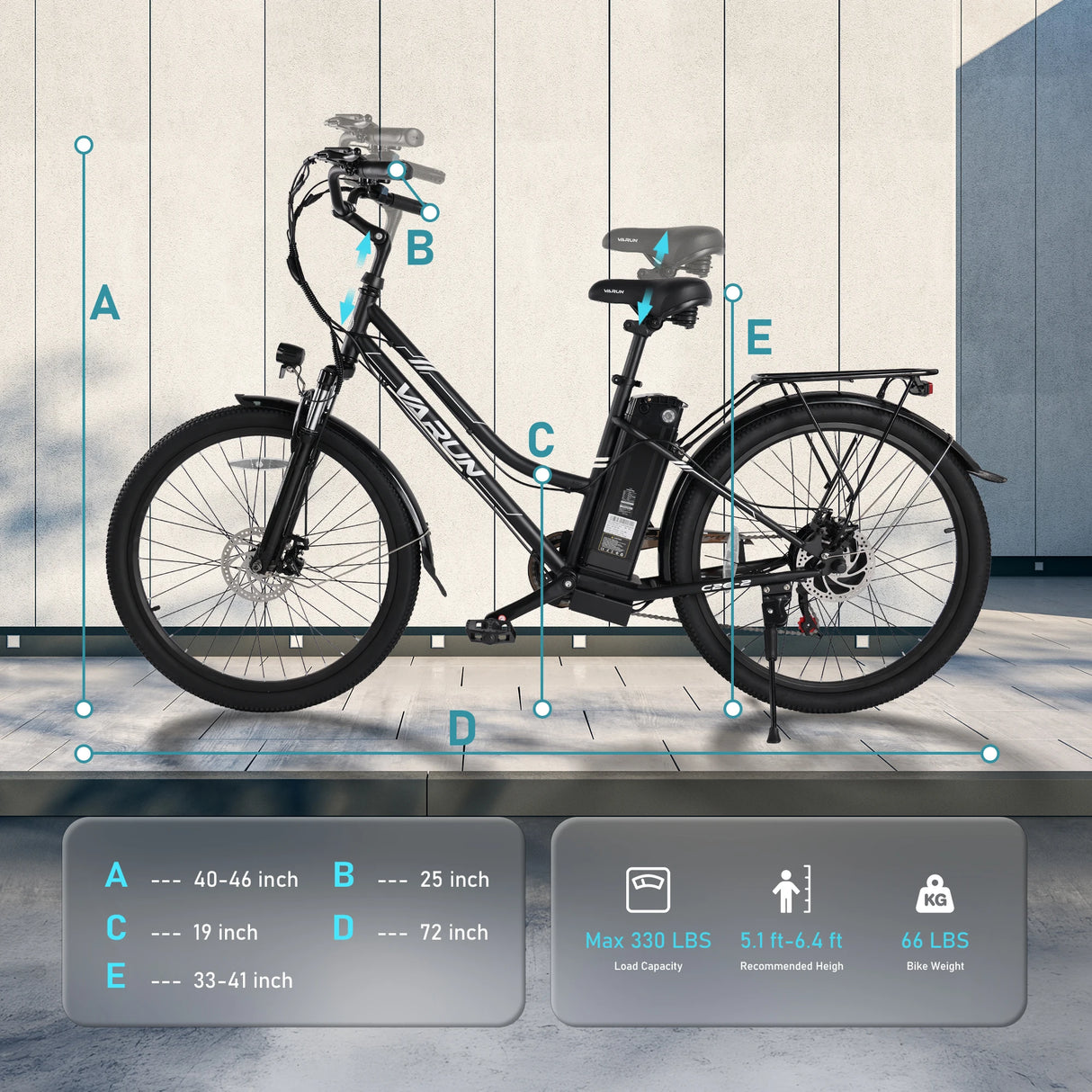 Electric City Bike Lightweight High Carbon Steel Ebike 48V 7.8AH  Battery Cycle Two Seater Bicycle With Throttle