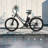 Electric City Bike Lightweight High Carbon Steel Ebike 48V 7.8AH  Battery Cycle Two Seater Bicycle With Throttle