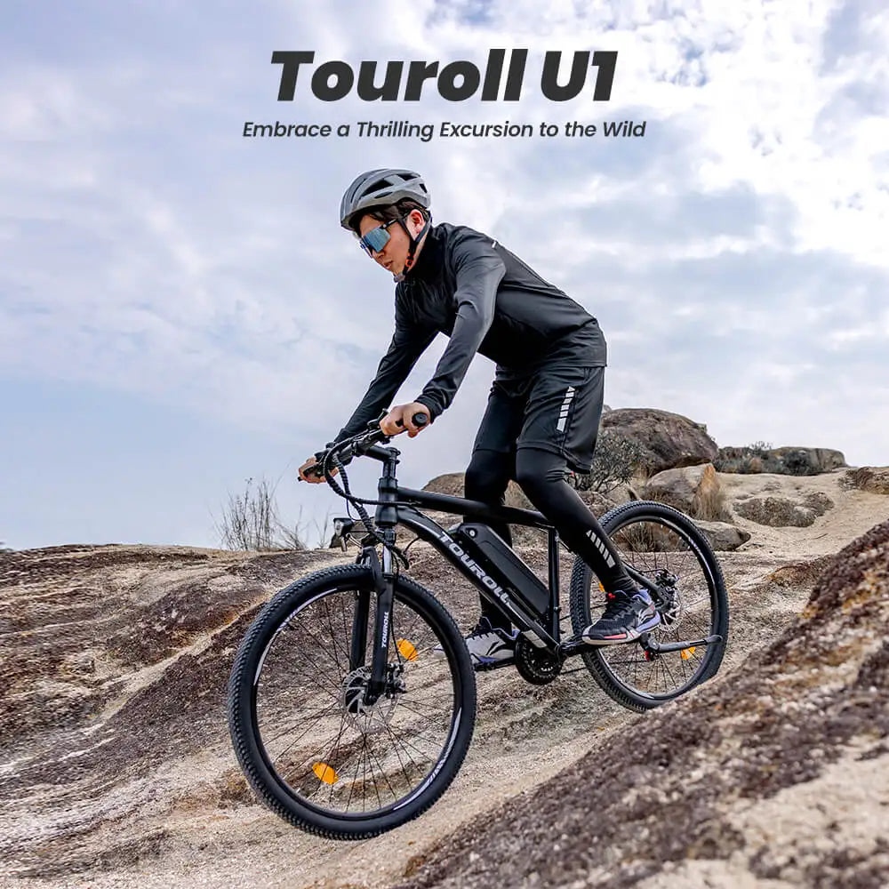 Hotsale Mountainbike 250W 36V 13Ah Touroll U1 26-Zoll-Offroad-Reifen Elektrisches MTB-Fahrrad mit Shimano 21-Gang-Scheibenbremse
