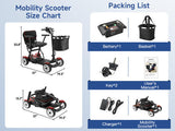 INSDRGN 211A 270W Motor Electric Scooter Customized 4 Wheels Folding Mobility Scooter for Elderly Disabled Handicapped Scooter