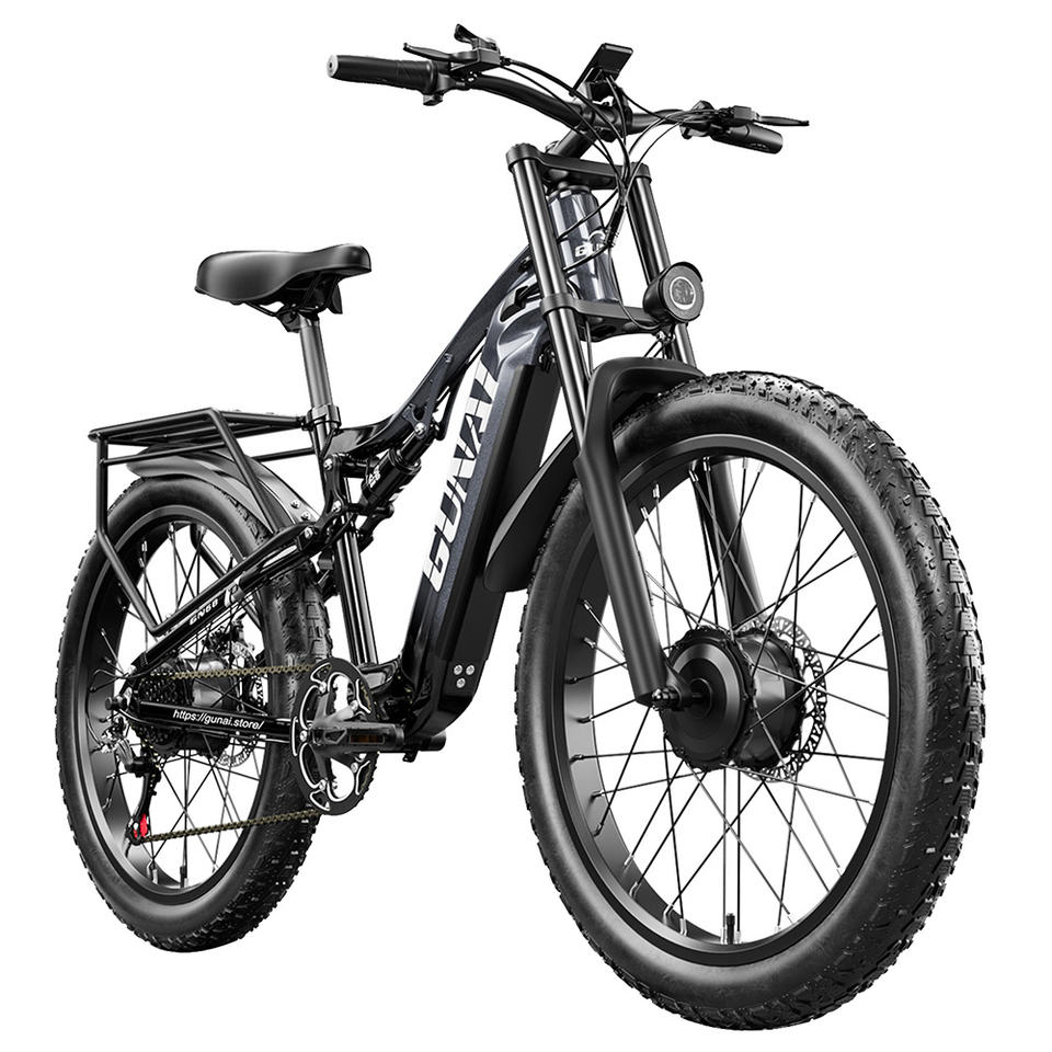 GUNAI GN68 Elektrofahrrad, 2*1000 Motor, 48 V 17,5 Ah Akku, 26 * 3,0-Zoll dicke Reifen, 50 km/h Max-Geschwindigkeit, 80 km Max-R